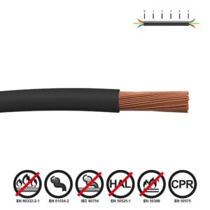 Cablecillo h07z1-k 1,50 mm² negro euro/m