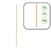 Pack 50 piquetas fibra amarilla 120 cm