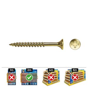 Caja 50 unidades tornillo madera avellanado pz r/parc din/ref vlox p ø6 x 90 mm bicromatado