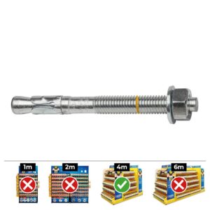 Anclaje homologado ce bap ø10 x 60 mm/10 zincado, caja 40 uds