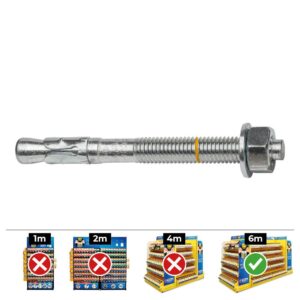 Anclaje homologado ce bap ø8 x 115 mm/50 zincado, caja 40 uds