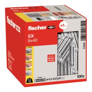 Taco sx ø8 x 40 mm, caja 100 uds
