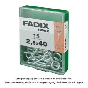 Hembrilla cerrada zincado 2,5 x 40 mm, caja m 15 uds