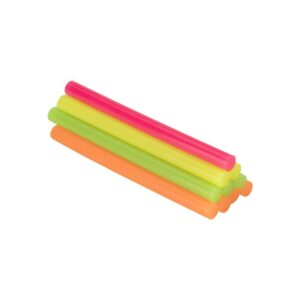 Barra de cola termofusible para decoración con varios colores flúor, ø8 x 120 mm , blister 20 uds