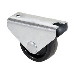 Rueda fija con placa y eje liso de dos fijaciones, color negro, carga máx. 20 kg, ø 1,5 cm
