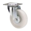 Rueda giratoria de poliamix con placa y eje liso, color blanco, carga máx. 130 kg, ø 8 cm