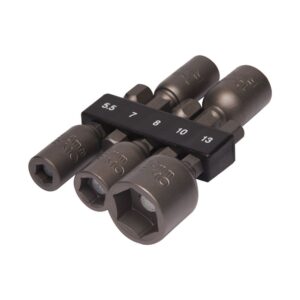 Vasos magnéticos hexagonales 5,5-13 mm ¼ pulg, juego 5 piezas