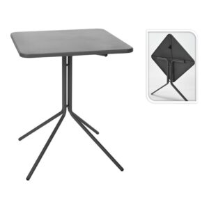 Mesa plegable gris oscura, 58 x 58 x 70 cm