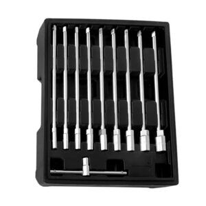 Llave t con vasos intercambiables, 8-19 mm, juego 10 piezas