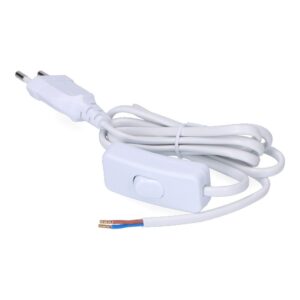 Conexion con interruptor 3a 1,5m 2x0,75mm manguera plana blanca edm