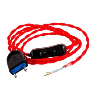 Kit cordon 2 x 0,75 mm, 120 + 80 cm, 2 m, rojo