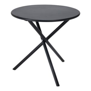 Mesa de acero plegable, negra, ø48 x 48 cm