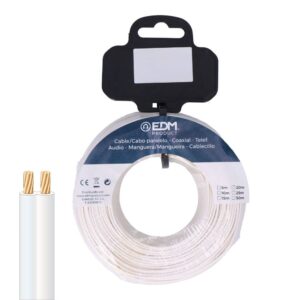 Carrete cable paralelo telefono blanco 2 vias 10 m