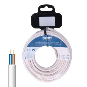 Carrete manguera tubular h05vv-f 2 x 1,00 mm² blanca, 5 m