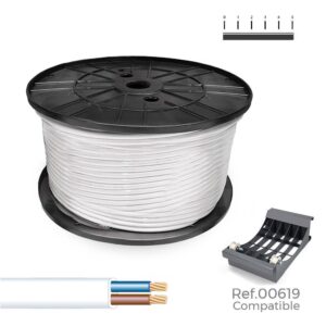 Manguera plana h05vvh2-f 2 x 1,00 mm², blanca, 500 m. (bobina grande)