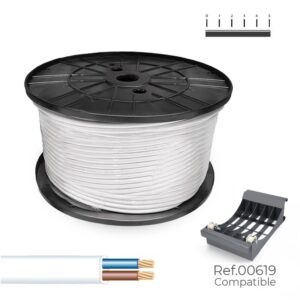 Manguera plana 2 x 1,50 mm² blanca, 200 m. (bobina grande)
