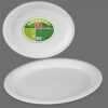 Platos de cartón oval blancos ø32 cm, 25 uds