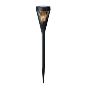Estaca solar en forma de antorcha 12 leds, negra, ø10 x 46 cm
