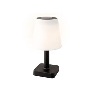 Lámpara solar de sobremesa, negra y blanca, ø12 x 23 cm
