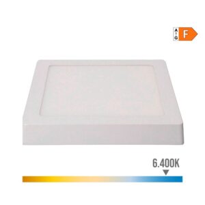 Downlight led superficie cuadrado blanco 20 w 1500 lm 6400 k luz fria 22 x 22 x 3,5 cm