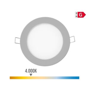 Mini downlight led empotrable redondo 6 w 4000 k luz dia color cromado ø11,7 cm