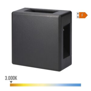Aplique led cuadrado 4 proyecciones 6 w 516 lm 3000 k luz calida ip54 11.5 x 11.5 x 5 cm