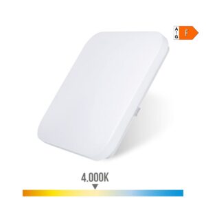 Aplique led cuadrado extraplano de superficie 24 w 4000 k 2490 lm 36,7 x 36,7 x 6,2 cm