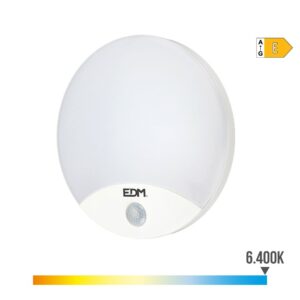 Aplique led redondo con sensor de movimiento 13 w 1850 lm 6400 k ip44 ø25 x 4,9cm