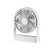 Ventilador de sobremesa recargable blanco, 2000 mah, 173 x 56 x 209 mm