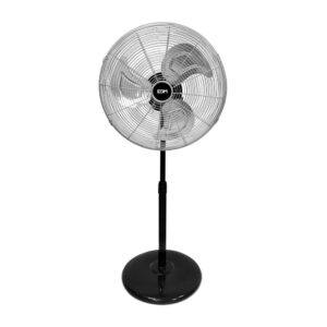 Ventilador de pie industrial, negro/cromado, potencia 80 w - 61,7 db - aspas ø50 cm, altura regulable 60-90 cm
