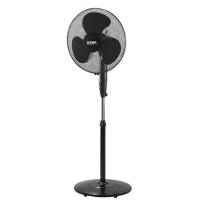 Ventilador de pie base circular, negro, potencia 45 w - 55,6 db - aspas ø40 cm, altura regulable 110-130 cm