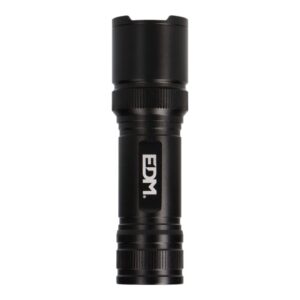 Linterna led táctica black grip 150 lm con zoom, 3 x aaa (incluidas), aluminio