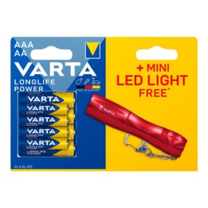 Pila alkalina longlife power 4 x aa + 4 x aaa + regalo mini linterna led