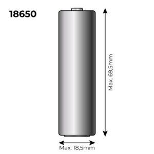 Pila de litio recargable 3,7v 2200mah (recambio ref: 36100/36105/36115/70390) mod: 18650 ø18´5mm x 69´5mm