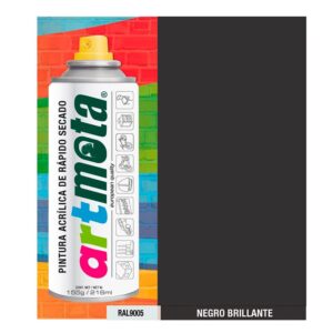Pintura acrílica spray ral9005 negro brillante 216 ml
