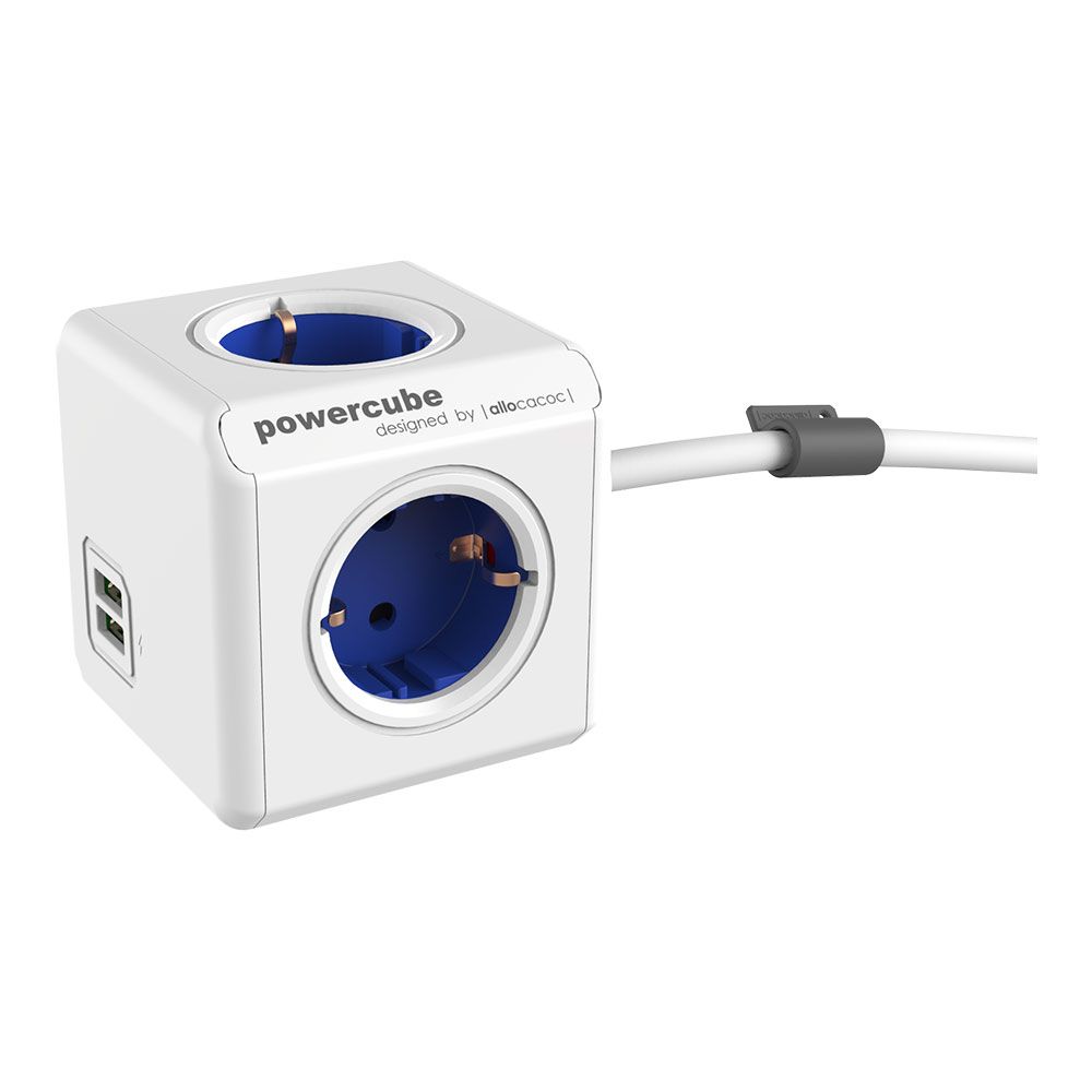 Extended + usb, 4 tomas corriente + 2 usb.