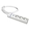 Base múltiple con 3 tomas 2p+t, con interruptor luminoso, 1,5 m cable h05vv-f 3g1,5 mm², blanca