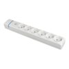 Base múltiple de 6 tomas 2p+t, 16 a 250 v con interruptor luminoso.