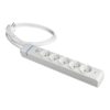 Base múltiple, 5 tomas 2p+t, con interruptor + protector, 1,5 m cable h05vv-f 3g1,5 mm², 16a 250v~, blanca