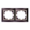 Marco para 2 elementos horizontal marco negro y aro perla 154x81x10mm serie europa solera erp72nu