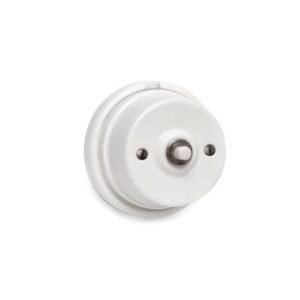 Mecanismo timbre pulsador de superfície de porcelana serie vintage 2a 250v ø80mm blanco
