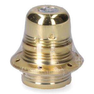 Portalámparas e27 metálico, 100 w 250 v, dorado, ø60 x 40 mm (retractilado)