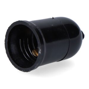 Portalámparas obra con colgante e27, 4 a 250 v, negro, ø35 x 60 mm (retractilado)