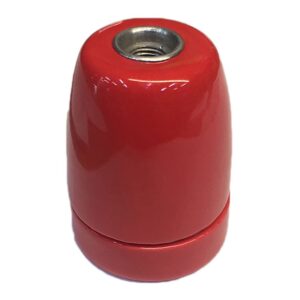 Portalámparas cerámico vintage e27 4 a 100 w 250 v~ rojo, ø47 x 59 mm
