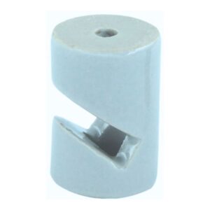 Sujetacables de porcelana cilíndrico en v, blanco, 5 uds, ø20 x 30 mm