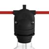Portalámparas e27 con gel para exterior doble salida ip65 negro