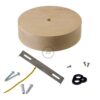 Kit florón madera ø120 x 32 mm, agujero central de 10 mm, para cable téxtil