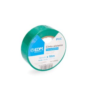 Cinta aislante calidad "supra" verde 19 mm x 10 m
