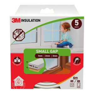 Burlete de aislamiento clásico para huecos pequeños de 1 - 3 mm, blanco, 6 m