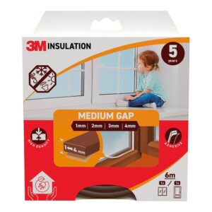 Burlete de aislamiento clásico para huecos medianos de 1 - 4 mm, marrón, 6 m